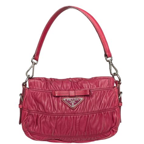 pink prada ruched bag|prada pink nylon bag.